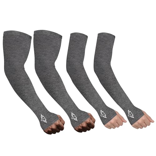 Image of Osmo Fabric Arm Sleeves With Thumb Extension for Men & Women | SPF 50+Sun Protection | Breathable Compression Arm Sleeves with Thumb Hole for Running,Cycling,Gym & Driving