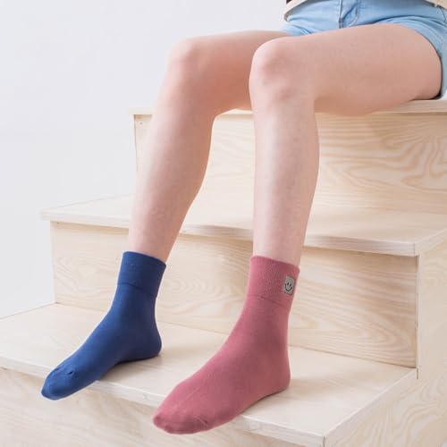 HUGSWEET Thin Soft Cotton Socks for Women above Ankle Mini Crew Bootie Breathable Socks Gifts for Women 5-10 Pairs4