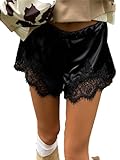 Matériau : short en dentelle pour femme, short de pyjama pour femme, micro short fabriqué en 5 % coton et 95 % élasthanne de haute qualité, doux et doux pour la peau, léger, confortable et respirant, tendance et mignon