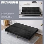 molasofa Leather Like Stretch Futon Slipcover Armless Futon Bed Sofa Cover Furniture Protector with Elastic Bottom, Soft and Washable Futon Cover for Sofa Bed Stay in Place（Medium，Dark Grey） - Image 5
