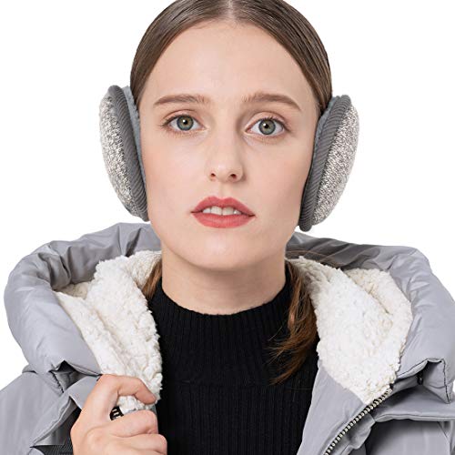 Surblue Unisex Warm Knit Earmuffs Foldable Cashmere Winter Fur Earwarmer, Grey #TOP1