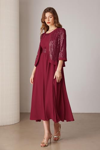 GRACE KARIN Women's Formal Dresses Mother of The Bride Dresses for Wedding Party Cocktail Dress Two Piece Dress Sequin Dress3