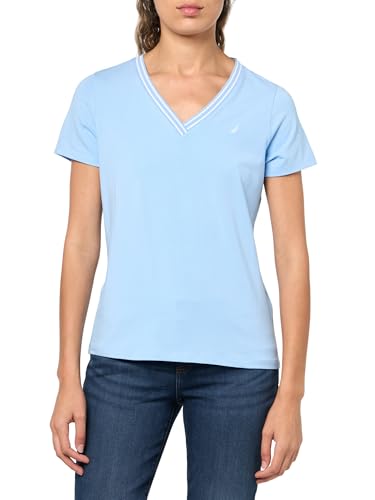 Image of Nautica Women's Solid V-Neck Short Sleeve T-Shirt Shirt