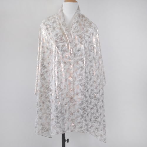 Boho Scarves for Women Lightweight Gold Flower Printed Fashion Scarf Fall Winter Fringed Shawl Wrap2