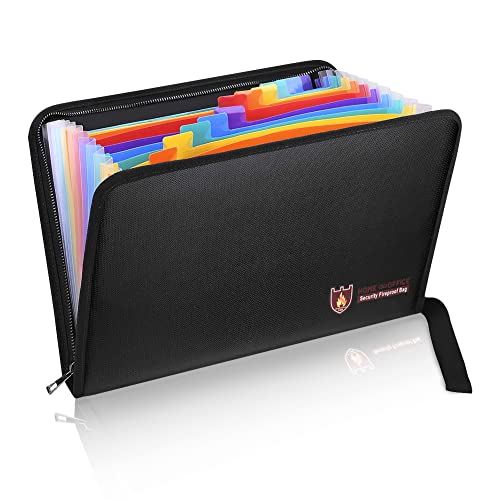 Fireproof-Document-Bag-Fire-Water-Resistant-File-Folder-A4-Size-12-Pockets-Fireproof-Waterproof-Safe-Document-Holder-Non-Itchy-Silicone-Coated-Portable-Filing-Pouch-for-Legal-DocumentColorful