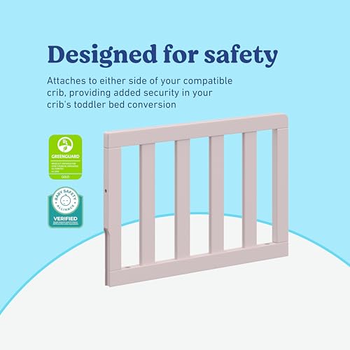 Image of Storkcraft & Graco Toddler Safety Guardrail with Slats (Blush) - GREENGUARD Gold Certified, Converts Compatible Storkcraft & Graco Crib to Toddler Bed, Each Guardrail Sold Individually
