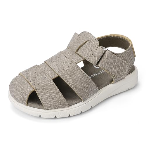 Luffymomo Boys Girls Sandals Closed Toe Lightweight Shoes Adjustable Beach Summer Sandal for Toddler Kids