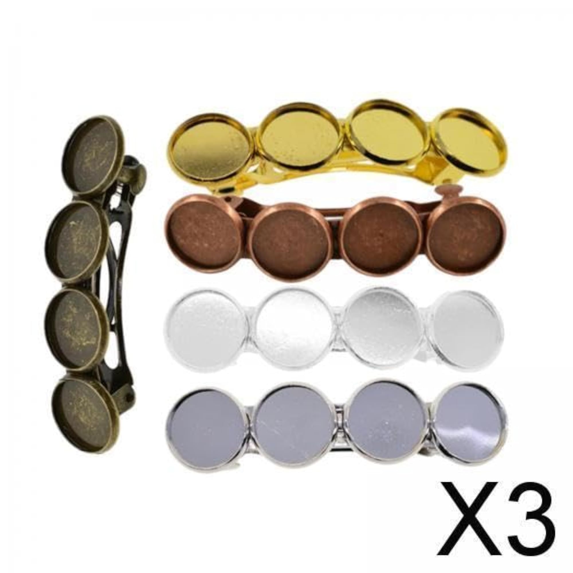 3x5Pcs Hair Clips Blank Hairgrip Barrettes