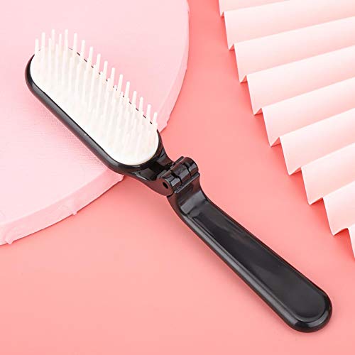 Pocket Folding Brush Comb Scalp Massage Brush Comb Portable Foldable for Scalp Massage for Hair Styling for Men Women for Household (black) - Image 2