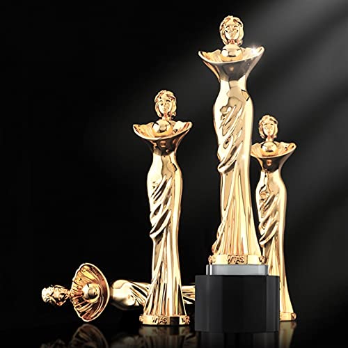 Oscar trofeeën, metalen trofeeën, gouden kampioenschap trofeeën, verschillende concurrentietrofeeën kunnen worden aangepast, belettering kan zijn (Color : Gold, Size : 31 * 8 * 8cm) - Image 3