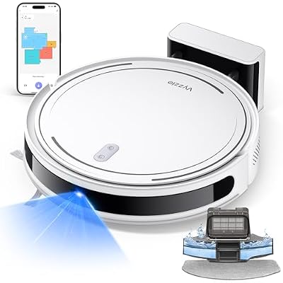 Robot Vacuum and Mop, 3-in-1 Robotic Vacuum Cleaner with Schedule, 5000Pa Suction, LiDAR Navigation & Smart Mapping, 150 Mins Max, Ultra-Slim, App/Alexa Control for Pet Hair/Hard Floor/Low-pile Carpet