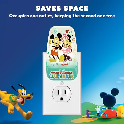 Image of Disney Mickey Mouse Clubhouse LED Night Lights Plug Into Wall NightLight | for Kids Room Decor Ambient LightingGirls Boys Bedroom Bathroom Light Nursery 86142