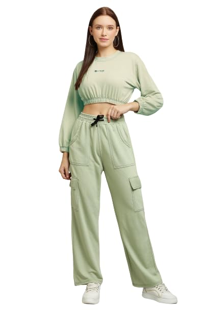 CLOTHINK INDIA 2 Piece Outfits Jacket and Jogger Cargo Pants Set for Women's & Girls Cargo Pants Set-picture-20
