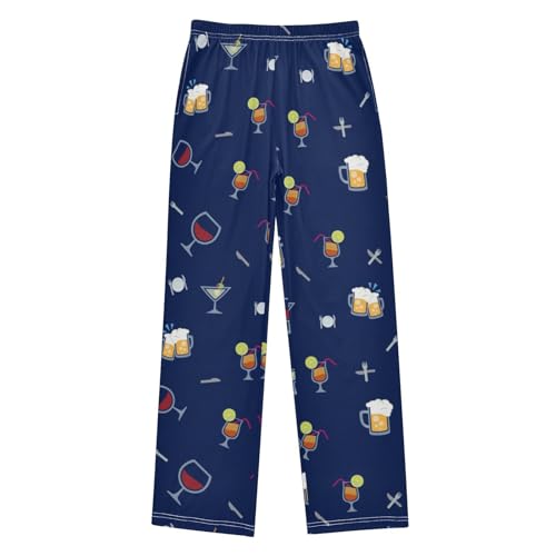 ZZKKO Beer Wine Glass Cocktail Boys Pants for Kids Jogger Pants with Pockets S-XL