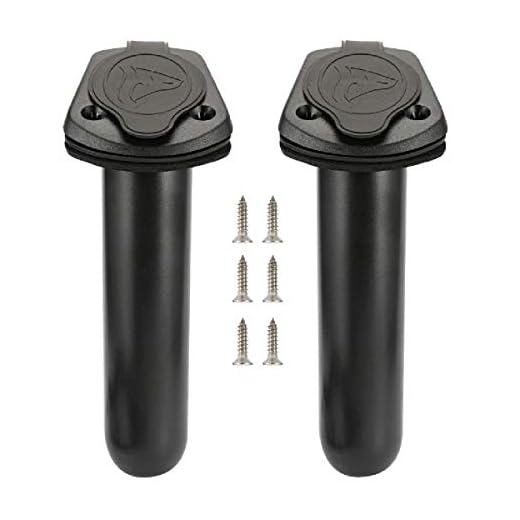 Anndason 2 Pcs Kayak Deck Plastic Flush Mount Fishing Boat Rod Holders and Cap Cover, Fishing Tackle Accessory Tool