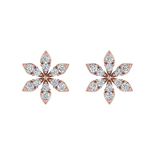 0.07 Carat Diamond Floral Stud Earrings in 10K Gold3