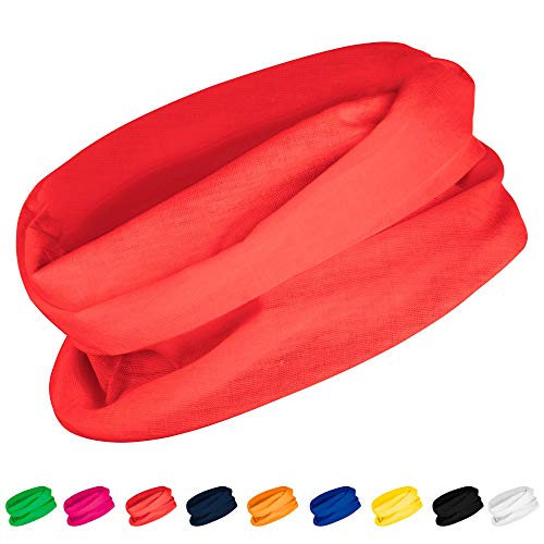GO HEAVY Damen Multifunktions Schal Unisex Sport Halstuch Fitnesstuch Skischal Motorradschal Multifunktions | Rot