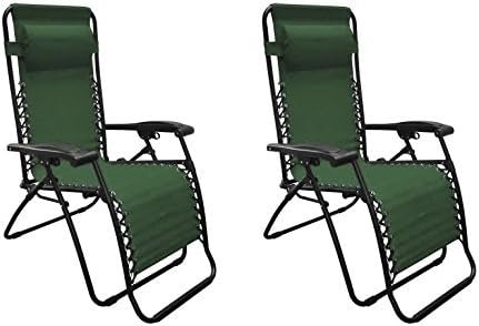 1 Pair Dark Green Color Recliner Lounge Chair Fully Reclined-63 Inches Long