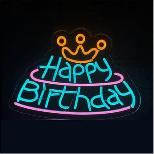 Néon Joyeux Anniversaire lampe lettres colorées déco murale salon 5V