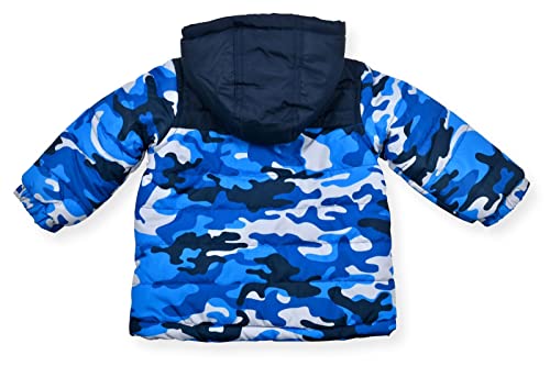 Image of Arctic Quest Boys' Bib Snow Pants and Ski Jacket Water-Resistant Snowsuit For Kids Winter Hooded Jacket, Blue Camo, 7