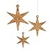 Produktbild Oblique Unique® 3 Holz Sterne mit Glitzereffekt für Weihnachten Weihnachtsbaum Christbaum Anhänger Christbaumschmuck Weihnachtsdeko Holz Deko (Roségold)