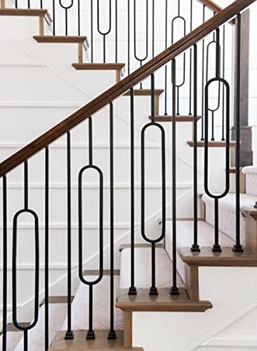 Balaustres de escalera negros de 65 cm con kit de tornillos pack de 5 unidades 7