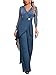 Elegant Wedding Guest with Sleeves Chiffon Mother of The Bride Pant Suits Brown V Neck Formal Evening Suit US 12