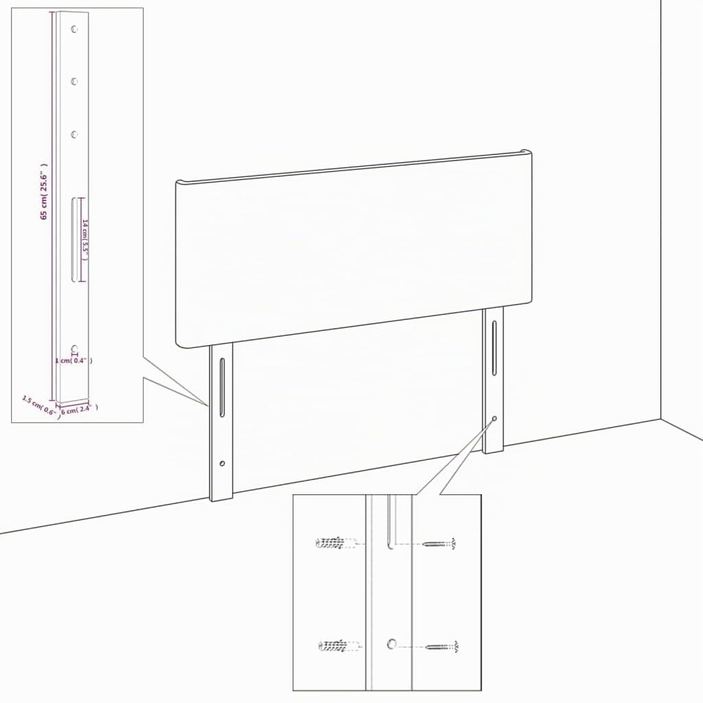 vidaXL Testiera 2 pz Bianco 80x5x78/88 cm in Similpelle