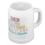 500 ml Füllvolumen Bierkrug mit Stadtnamen Neustadt b.Coburg - Design Famous Citys in the World - Städte-Tasse, Becher, Maßkrug
