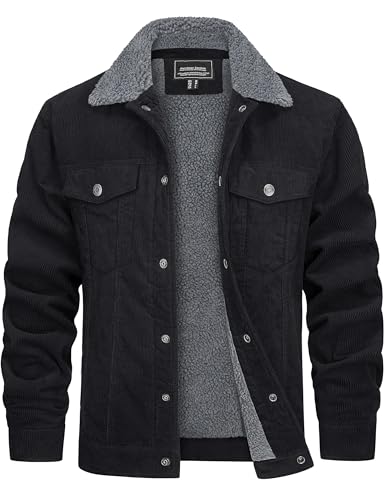 TACVASEN Mens Winter Sherpa Lined Thick Jackets Millitary Cargo