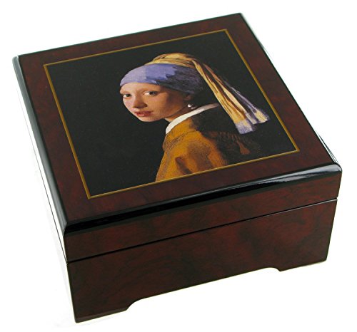 Lutèce Créations Spieluhr/Spieldose/Musikdose/Schmuckdose/Schmuckkästchen/Schmuckschatulle mit Spieluhr aus Holz mit Fotodruck - Liebesträume (Franz Liszt)