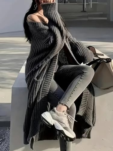 Womens Long Cardigan Sweaters Open Front Oversized Duster with Pocket for Women 2025 Fall Winter Knit Design Coats4