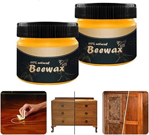 Image of Kriq Wood Seasoning Bee Wax With Spounges|Natural Traditional Beeswax Polish Wood Furniture Polish And Cleaner For Wood Doors|Tables|Chairs|Cabinets And Floors For Furniture To Beautify & Protect|