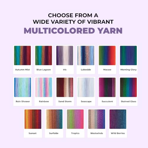 Image of Mary Maxim Prism Yarn, Soft Acrylic Multicolor DK Yarn for Crocheting and Knitting, Light Worsted 3, Ideal for Blankets, Sweaters and Baby Items, 3.5 oz Skein, 290 Yards - Iris - 1 Skein | Ombre Yarn, 3 Weight, Machine Wash, For Knitting and Crochet, Create Baby Items, Blankets, Afghans, Clothing Variegated Yarn