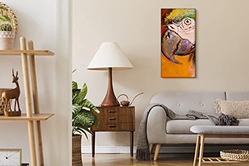 Horloge en toile de qualité art moderne oiseau multicolore