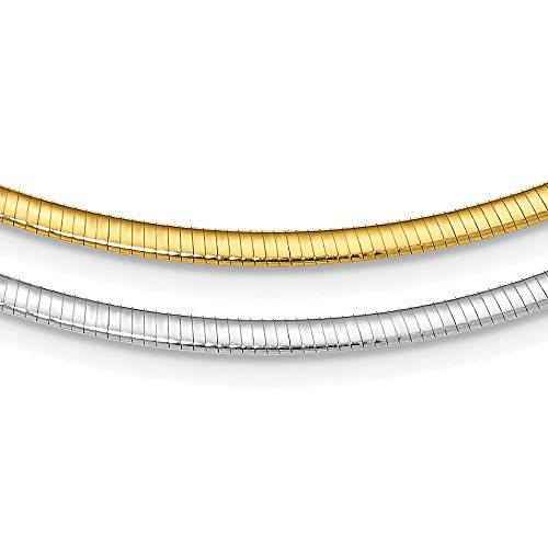 Colar de corrente Cubetto reversível de 3 mm banhado a ouro e prata esterlina 925