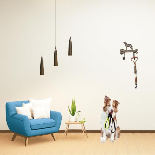 Dog Leash Holder, Cast Iron, Antique Bronze, 2 Hooks, Wall Mount, 6.9x6.9x1.8 inches, AR001 - Image 6