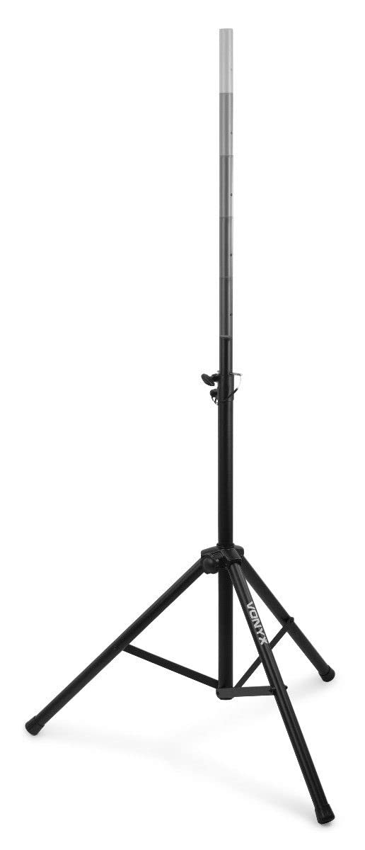 Vonyx LS04 Pied d'Enceinte Pliable, Hauteur Réglable 136-200cm, Insert 35mm, 80 kg Max., Trépieds à Embouts en Caoutchouc, Excellente Stabilité, Idéal pour Bien Diffuser Le Son en Hauteur