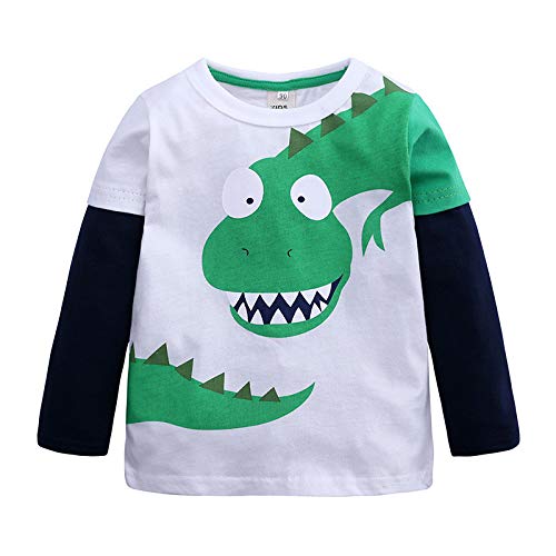 BHYDRY Ropa Infantil Niños pequeños Dibujos Animados Niños Dinosaurios Patchwork Camisa Tops Trajes Ropa