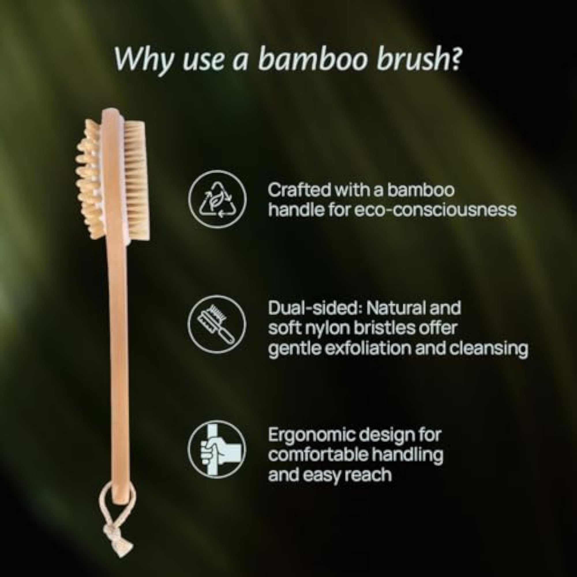 Double Side Wooden Bath Brush with Soft Natural Bristles