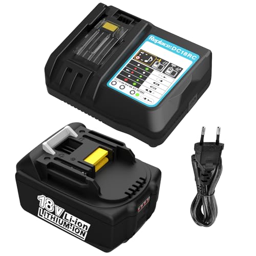 Energup 18V 5.0Ah Battery with Charger DC18RC Compatible with Makita Battery 18V BL1850 BL1840 BL1830 BL1820 BL1815