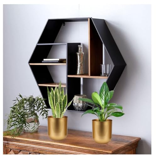 Castleore Gold Finish Small Size Metal Planter Set Of 2 For Table Indoor Plants Like Snake/Money/Bamboo/Palm Plant thumb #5