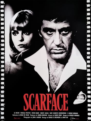 KUSTOM ART Poster mural décoratif série Locandine Film Celebri Scarface Al Pacino Impression sur carton 40 x 30 cm sans cadre