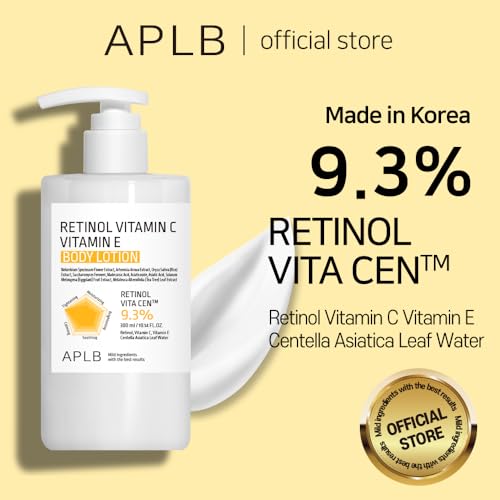 Image of APLB Retinol Vitamin C Vitamin E Body Lotion | 300ml Korean Skincare, Long lasting hydration, Revitalize for gentle and improve skin texture