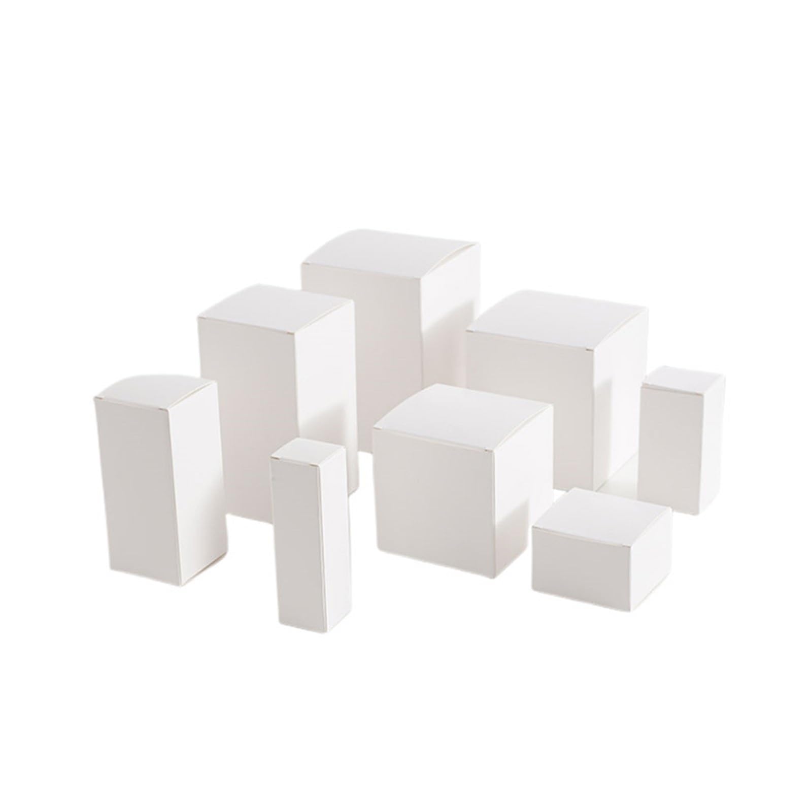 Packung Kraftpapier-Lippenstiftetuis 50 Stück kleine weiße Kartons | Quadratische Aufbewahrungskartenbox(H 5 cm,L4xW4cm)