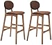 Klasyczne stołki barowe do wnętrz na zewnątrz zestaw 2, kuchnia wyspa bar stołki barowe,niezwykle wygodne śniadanie krzesła barowe fotel pub (kolor: brązowy-2)