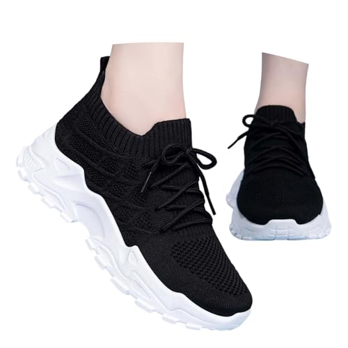 TBloevwlh Pretty Pie Zapatos de Caminar Transpirables Malla Confort Zapatos de Gimnasia Ligeros Zapatillas Mujer Amplio Slip On Zapatillas de Deporte Cómodas Elegantes Planas Casuales Zapatos de