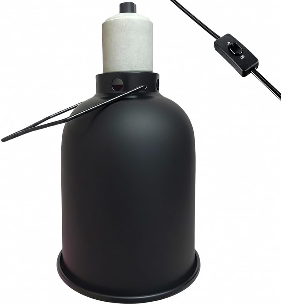 Reptile Dome Light Fixture, 5.5 Inch, Basking Lamp for Lizards, Turtles, Snakes, Compatible with UVA/UVB Heat Bulbs & Ceramic Heat Emitters, Aluminum