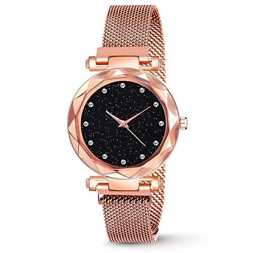 MARCLEX Exclusive Branded New Rosegold Diamond Studded Dial Analogue Quartz Magnet Strap Gift Watch For Women Or Girls And Watch For Girl Or Women Or Stylish Ladies (Antwerp Rose Gold) (B08SK3ML1V) Amazon Price History, Amazon Price Tracker