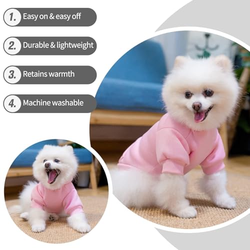 BINGPET-Fleece-Lined-Dog-Hoodies-Fall-Dog-Puppy-Sweatshirt-Soft-Warm-Sweater-Winter-Hooded-Clothes-for-Small-Medium-Large-Dogs-Cats-2-PinkPlain-SmallMedium-Chest-Girth-19 - Cucciolini Doodles   BINGPET-Fleece-Lined-Dog-Hoodies-Fall-Dog-Puppy-Sweatshirt-Soft-Warm-Sweater-Winter-Hooded-Clothes-for-Small-Medium-Large-Dogs-Cats-2-PinkPlain-SmallMedium-Chest-Girth-19